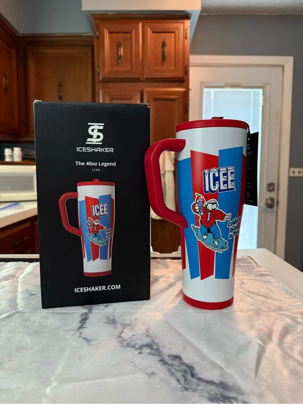 ICEE Red & Blue 40oz Travel Mug by ICEE - Insulated Handle Tumbler